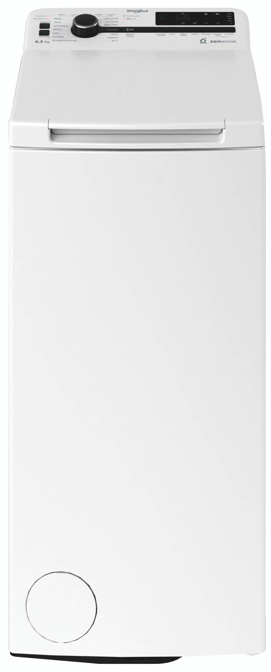 Lave linge Top WHIRLPOOL 6.5 kg - TDLRBX65242BSFR