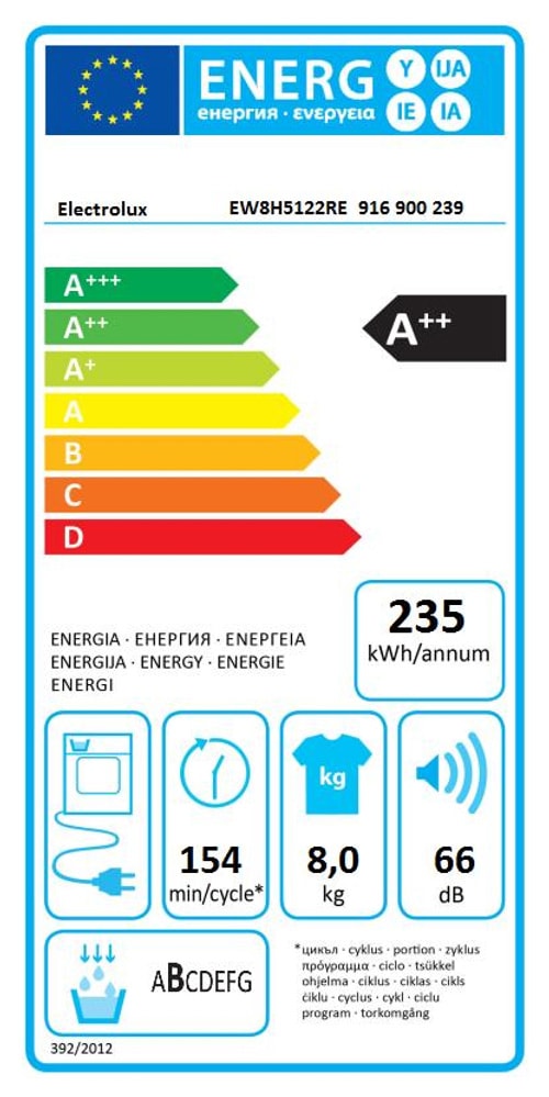 Sèche-linge pompe à chaleur ELECTROLUX  - EW8H5122RE