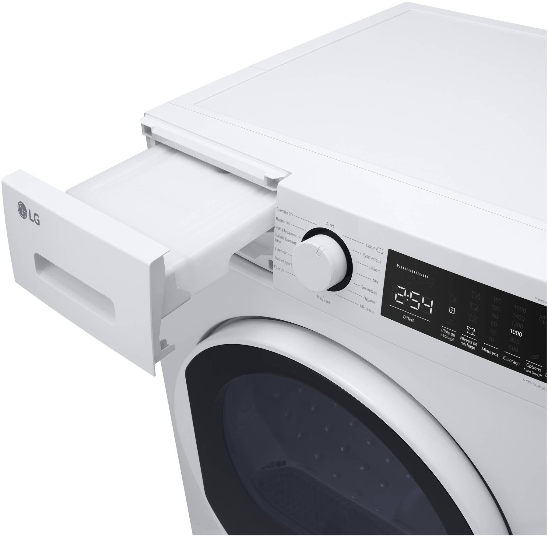 Sèche-linge pompe à chaleur LG , programmes rapides, 8kg, Blanc - RH8D13WH