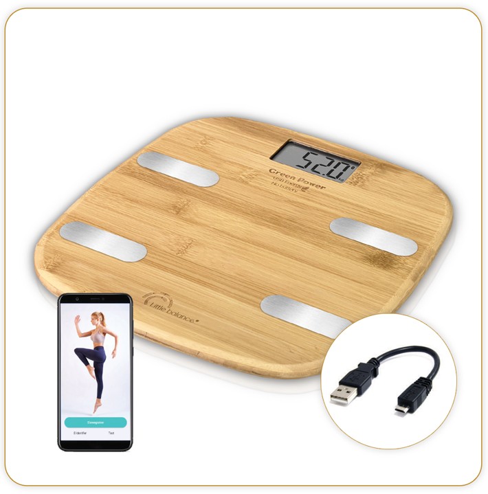 Pèse personne connecté LITTLE BALANCE Fitdays Connect Bambou - 8359
