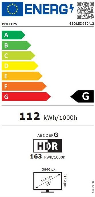 TV OLED 4K 164 cm PHILIPS Ambilight 4 côtés Google TV 70W Dolby Atmos 144Hz Noir - 65OLED950/12