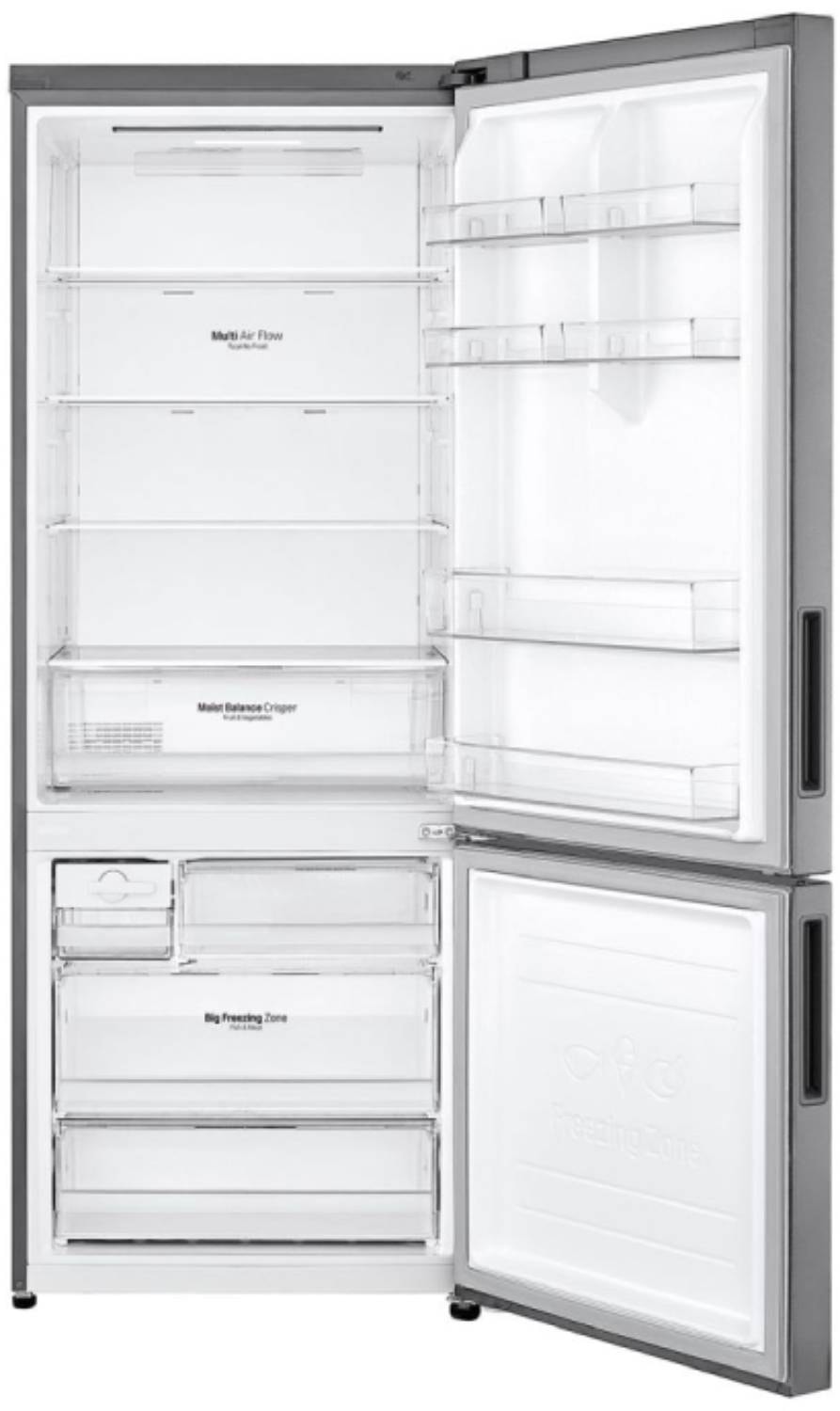 Réfrigérateur congélateur bas LG 462L No Frost Gris - GBB566PZHZN