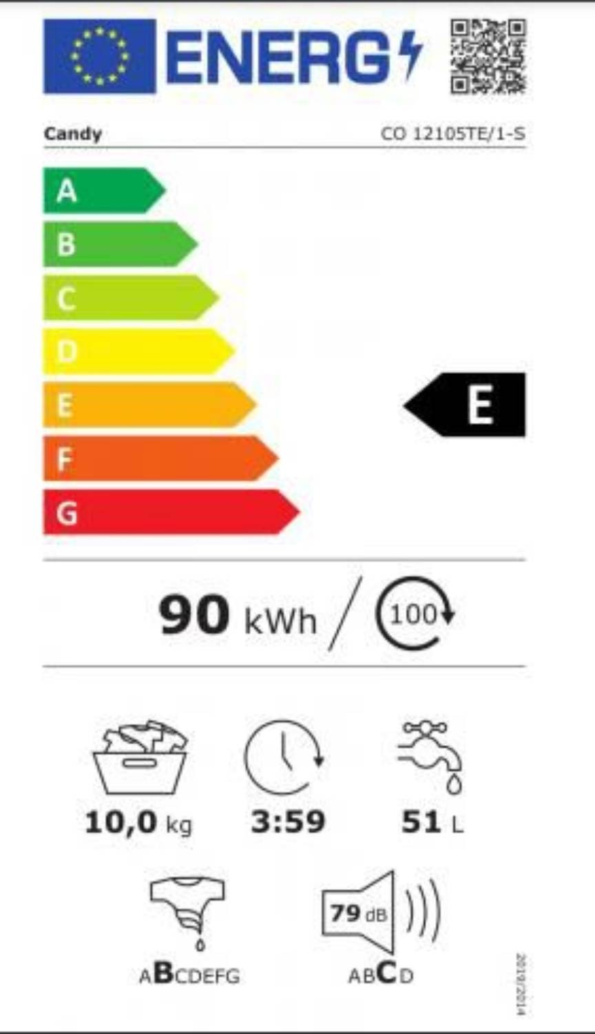 Lave linge Frontal CANDY , 1200 trs/mn, 10kg, Blanc - CO12105TE1S