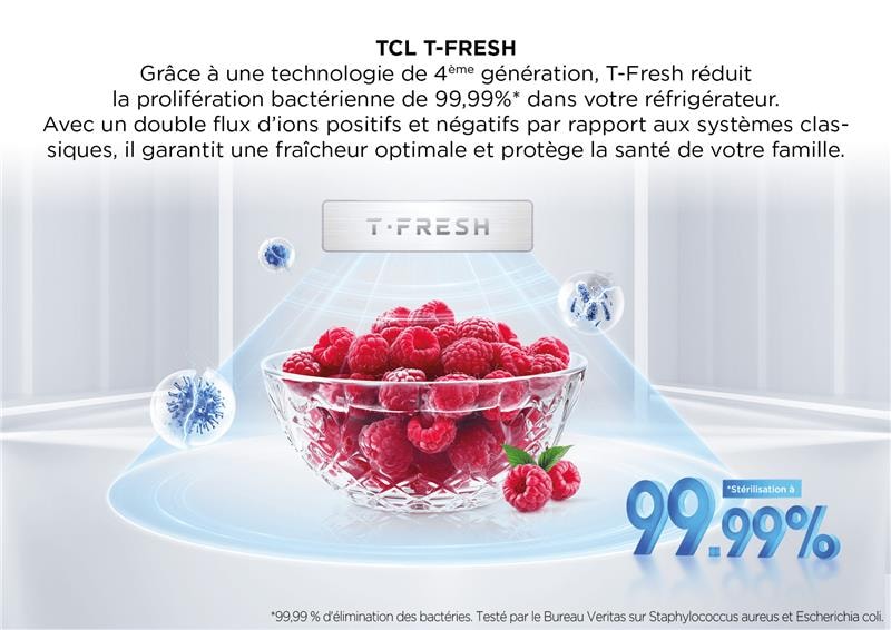 Réfrigérateur congélateur bas TCL Froid ventilé 340L Gris - RF340BWE0