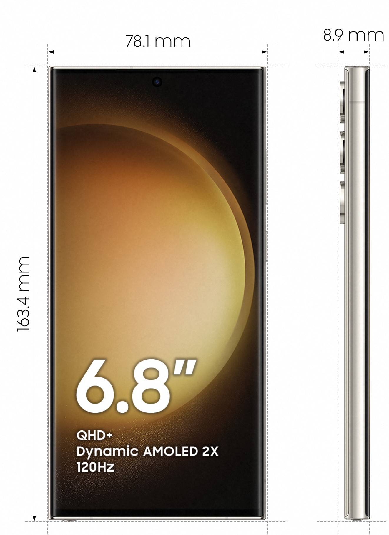 SAMSUNG Smartphone Galaxy S23 Ultra 5G 512Go Crème - GALAXY-S23U-512CREME