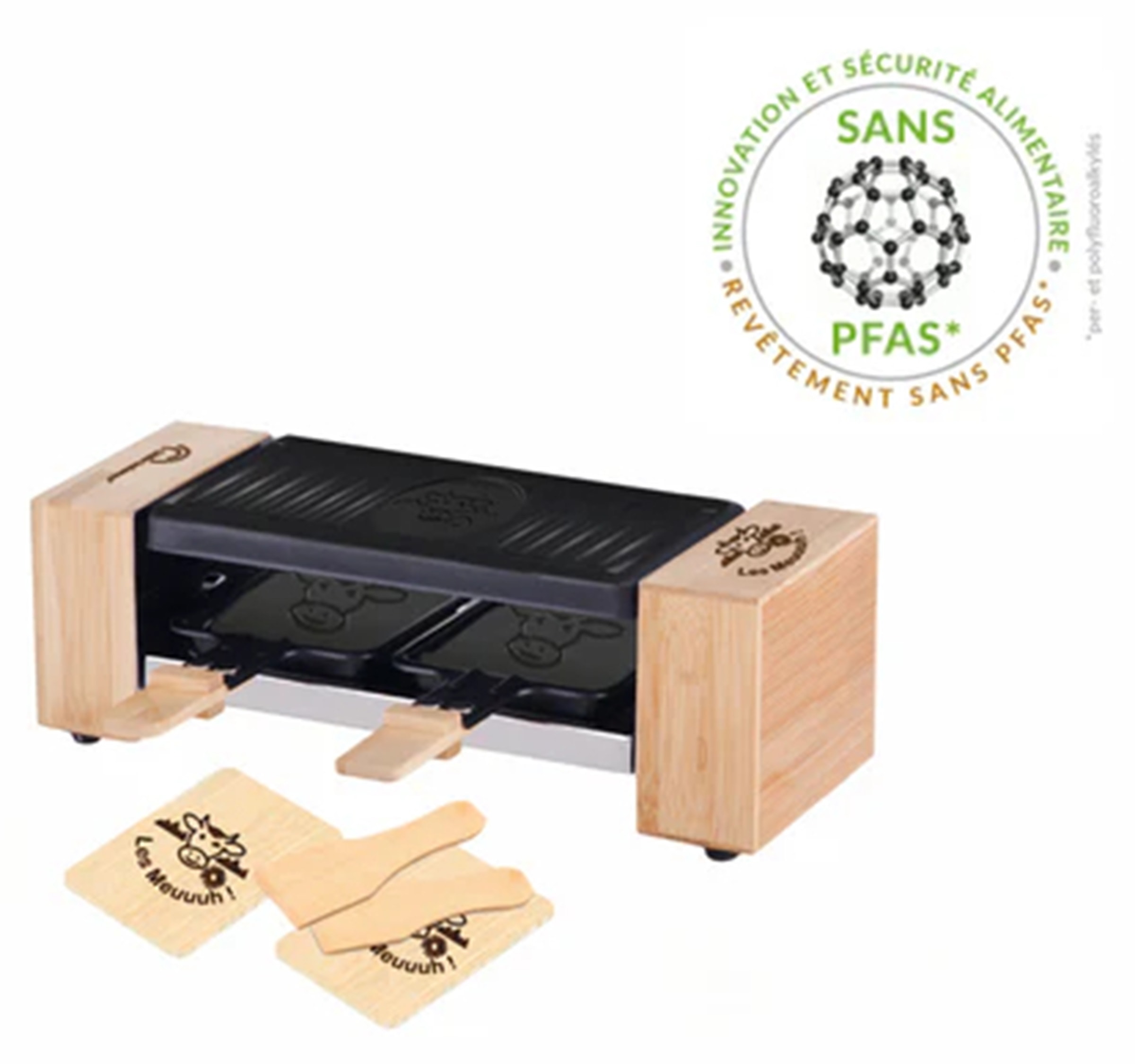 Raclette Multifonction LITTLE BALANCE 2 personnes 320W Bois - 8618