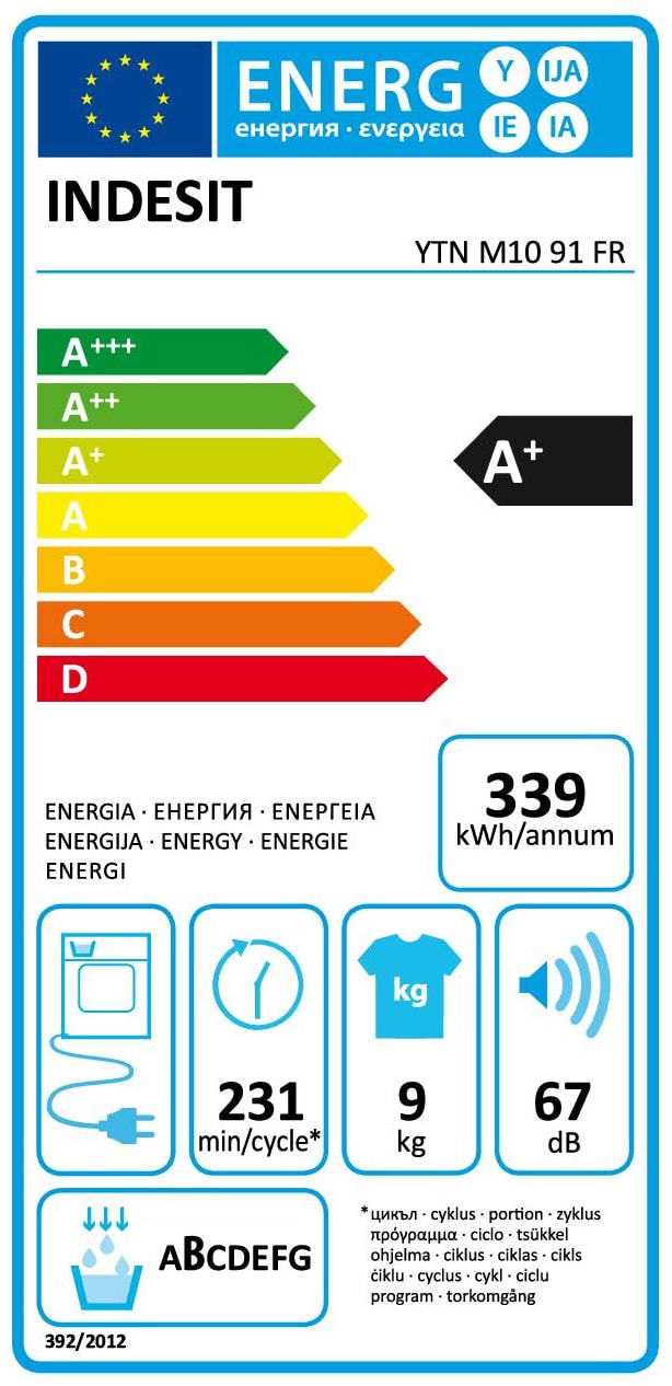 Sèche linge Condensation INDESIT  - YTNM1091FR