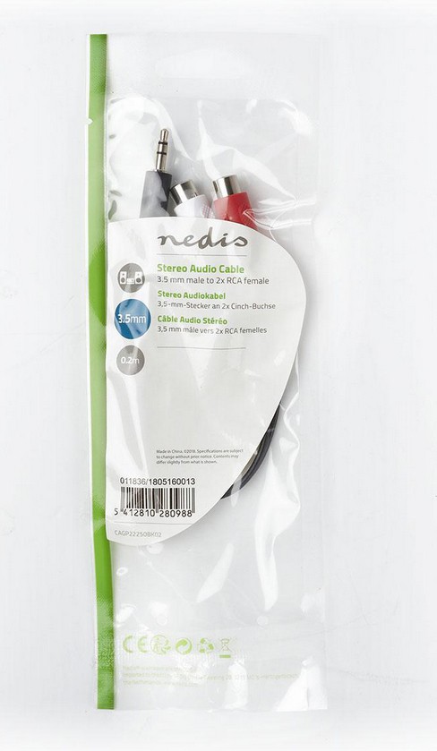 NEDIS Câble audio CAGP22250BK02