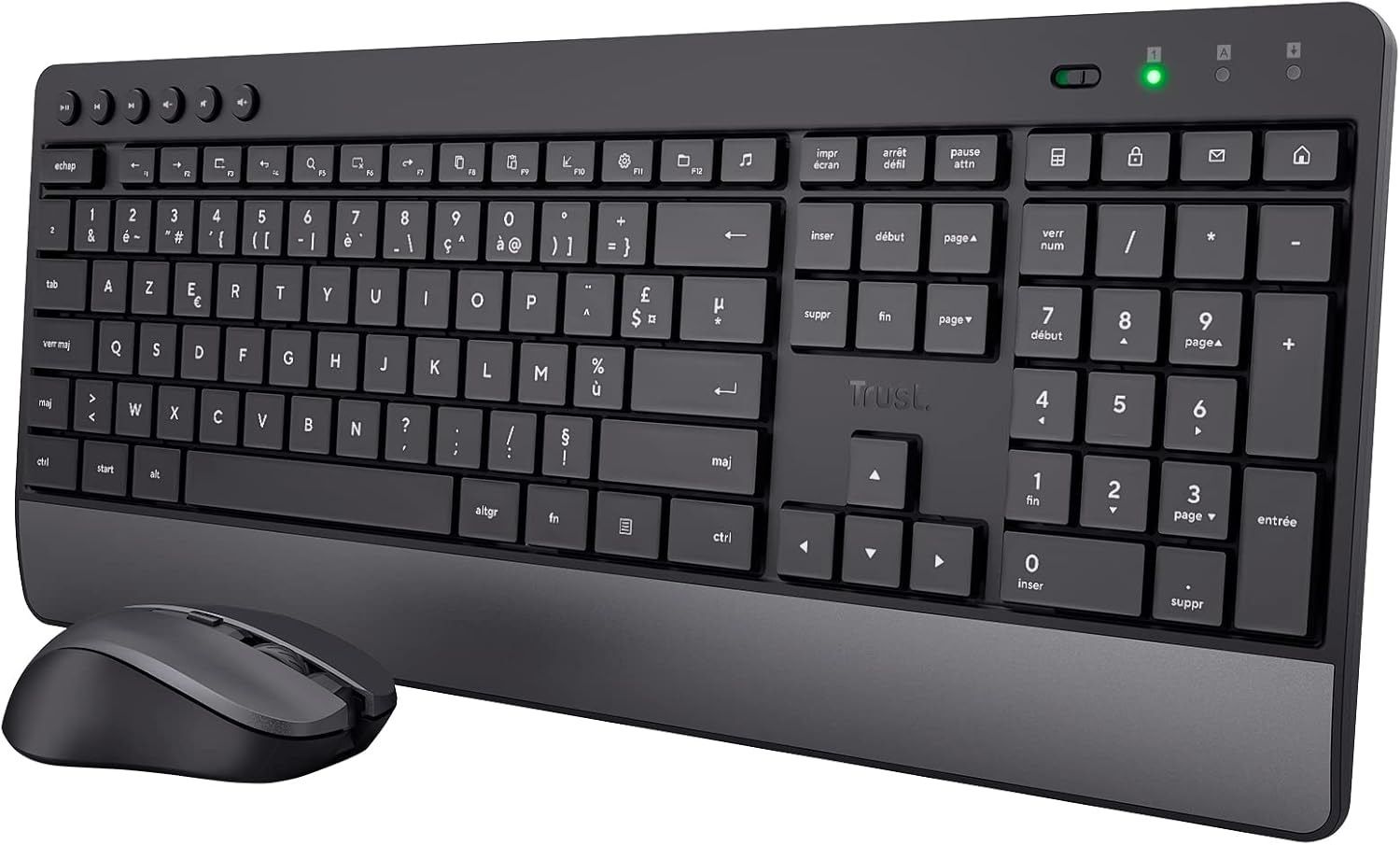 Clavier souris sans fil TRUST AZERTY Silencieux Ergonomique TREZOCOMFORTWI-24534