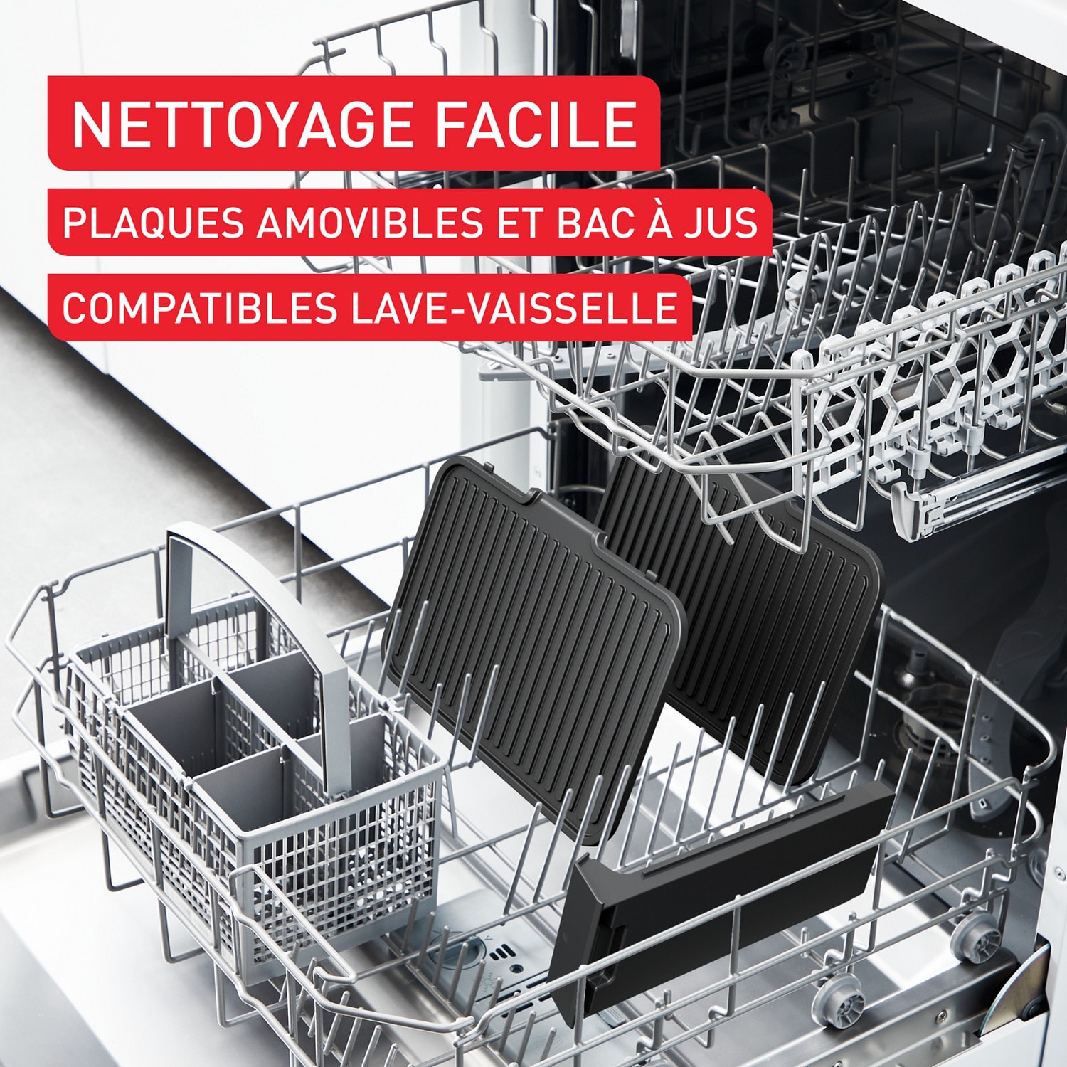Grill viandes TEFAL 800cm² 8 personnes Inox - GC520DE0