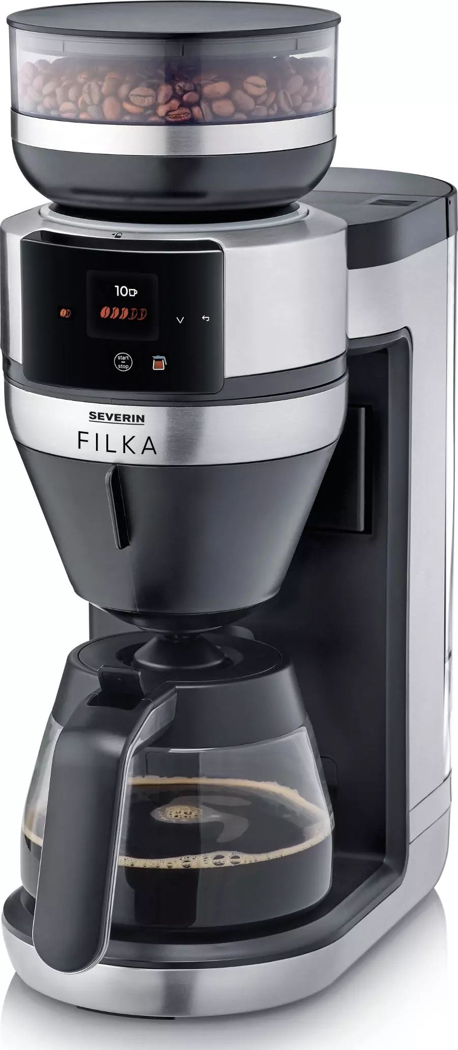 Cafetière SEVERIN Broyeur Programmable 2L 10 tasses Inox brossé KA4852
