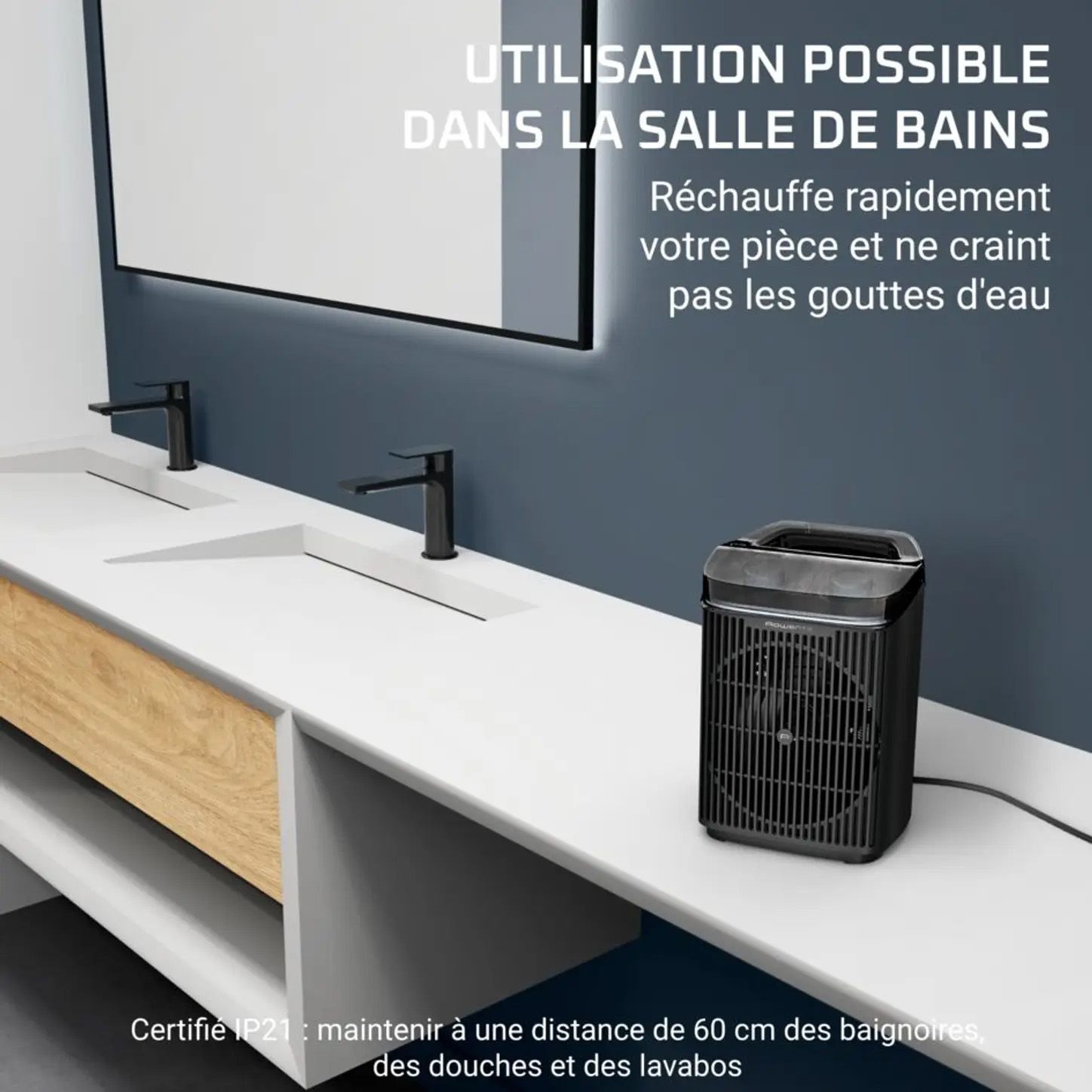 Radiateur soufflant ROWENTA 2400W 40m² Noir - SO6551F0