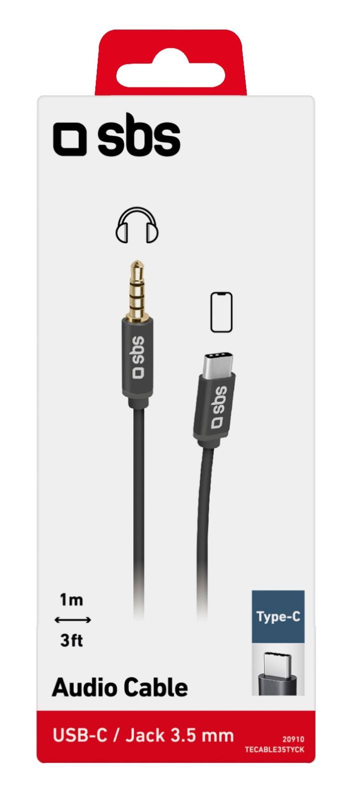 SBS Câble USB Câble audio USB-C - Jack 3,5 mm - CABL-USBC-JACK3/5MM