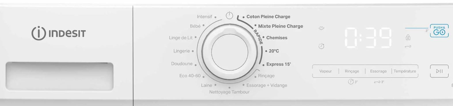 Lave linge Frontal INDESIT 8kg 1400trs/min Blanc - IMA864MYTIMEFR