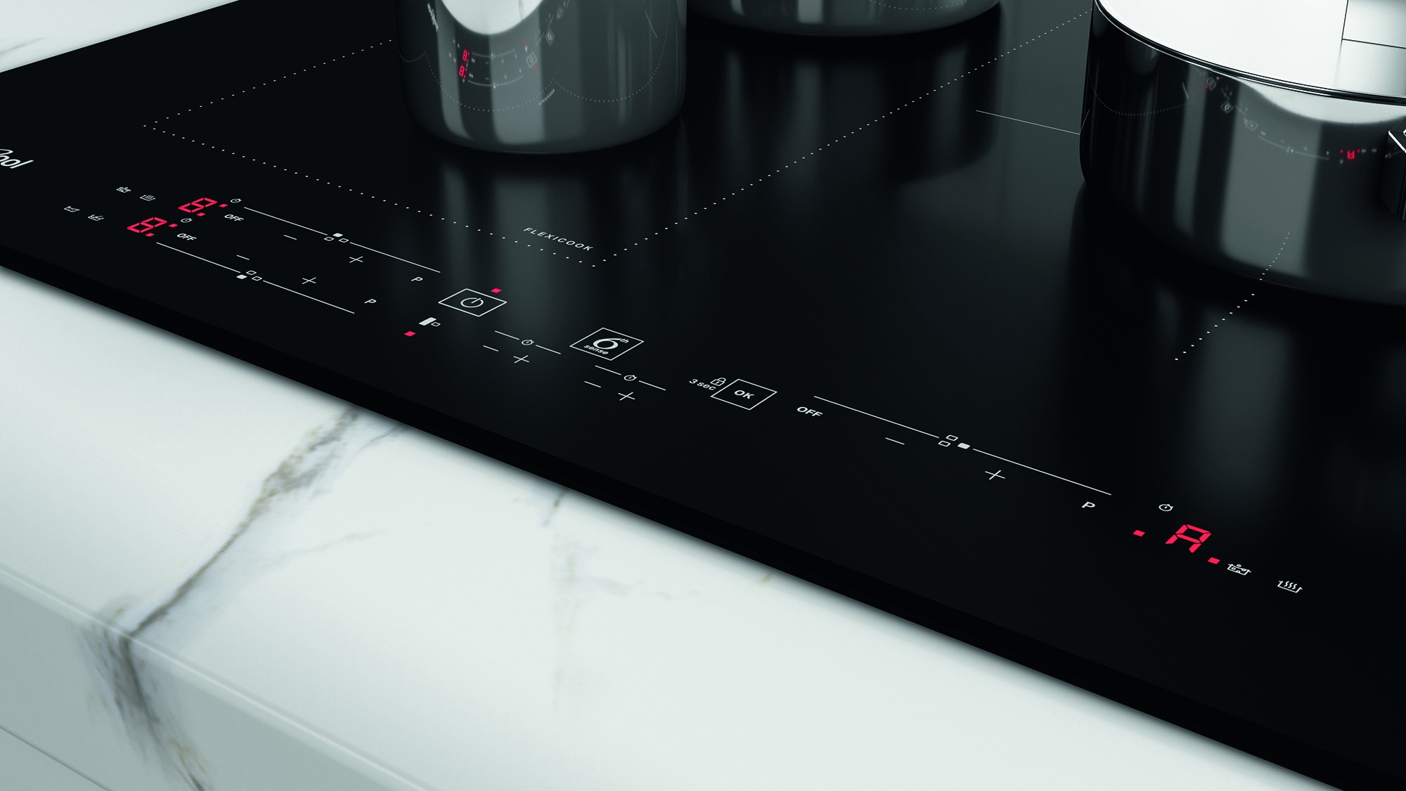 Plaque induction WHIRLPOOL 6ème sens 3 foyer dont 1 extensible 65cm Noir - WLB3965BFIXL Plaque induction WHIRLPOOL 6ème sens 3 foyer dont 1 extensible 65cm Noir - WLB3965BFIXL