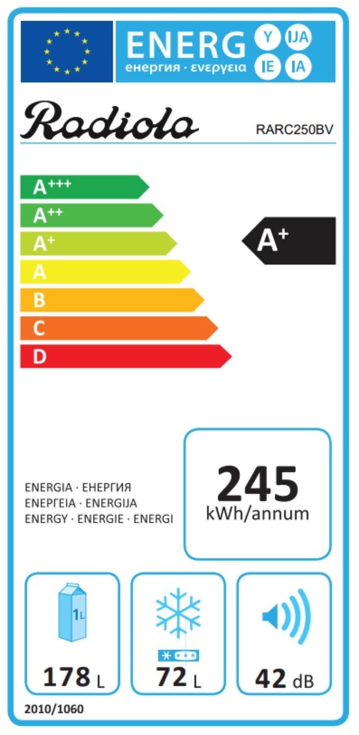 Réfrigérateur congélateur bas RADIOLA  - RARC250RV