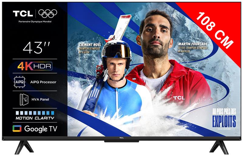 TV LED 4K 108 cm TCL Google TV 60Hz 43" 43P6K