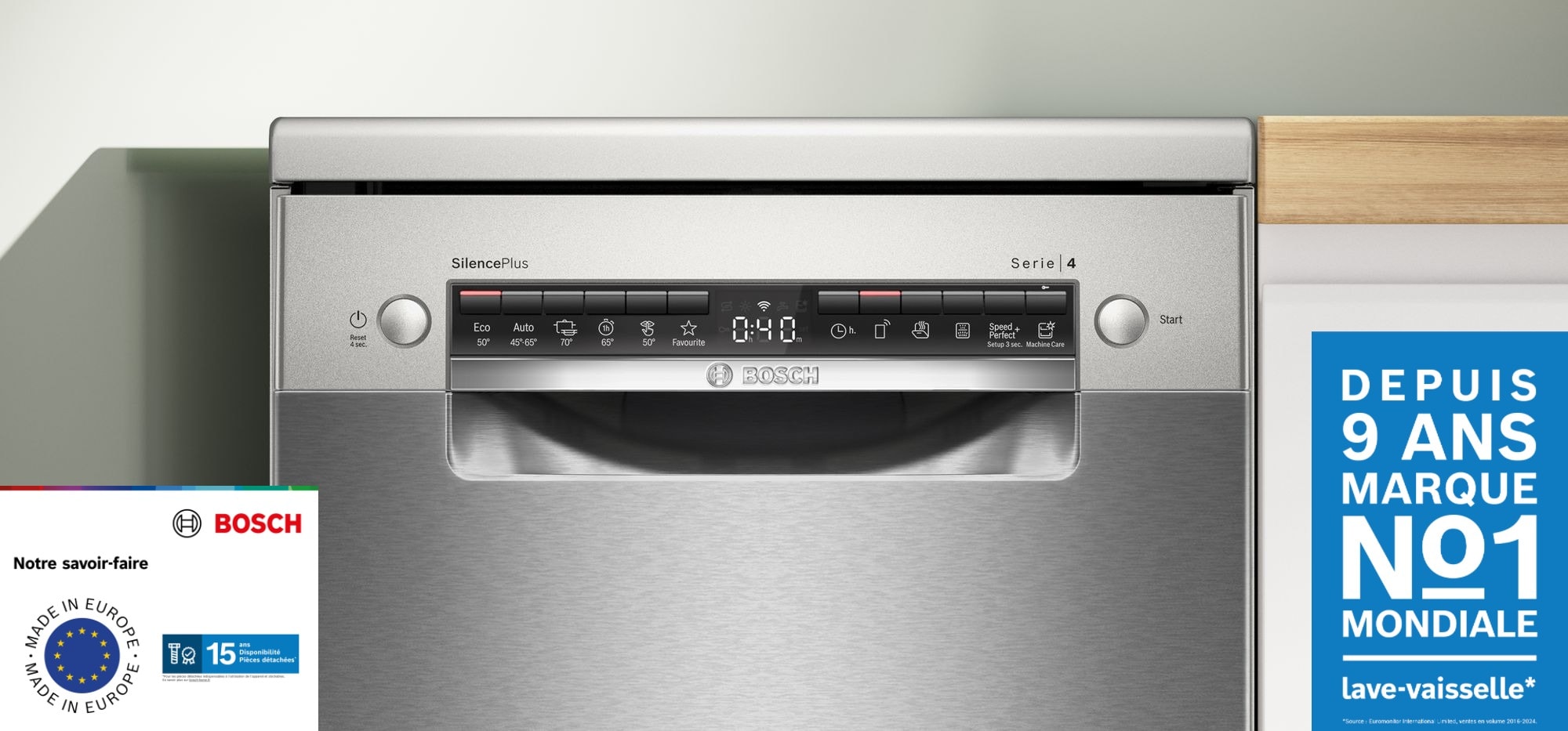 Lave vaisselle 45 cm BOSCH 10 couverts 43dB Gris - SPS4EMI17E