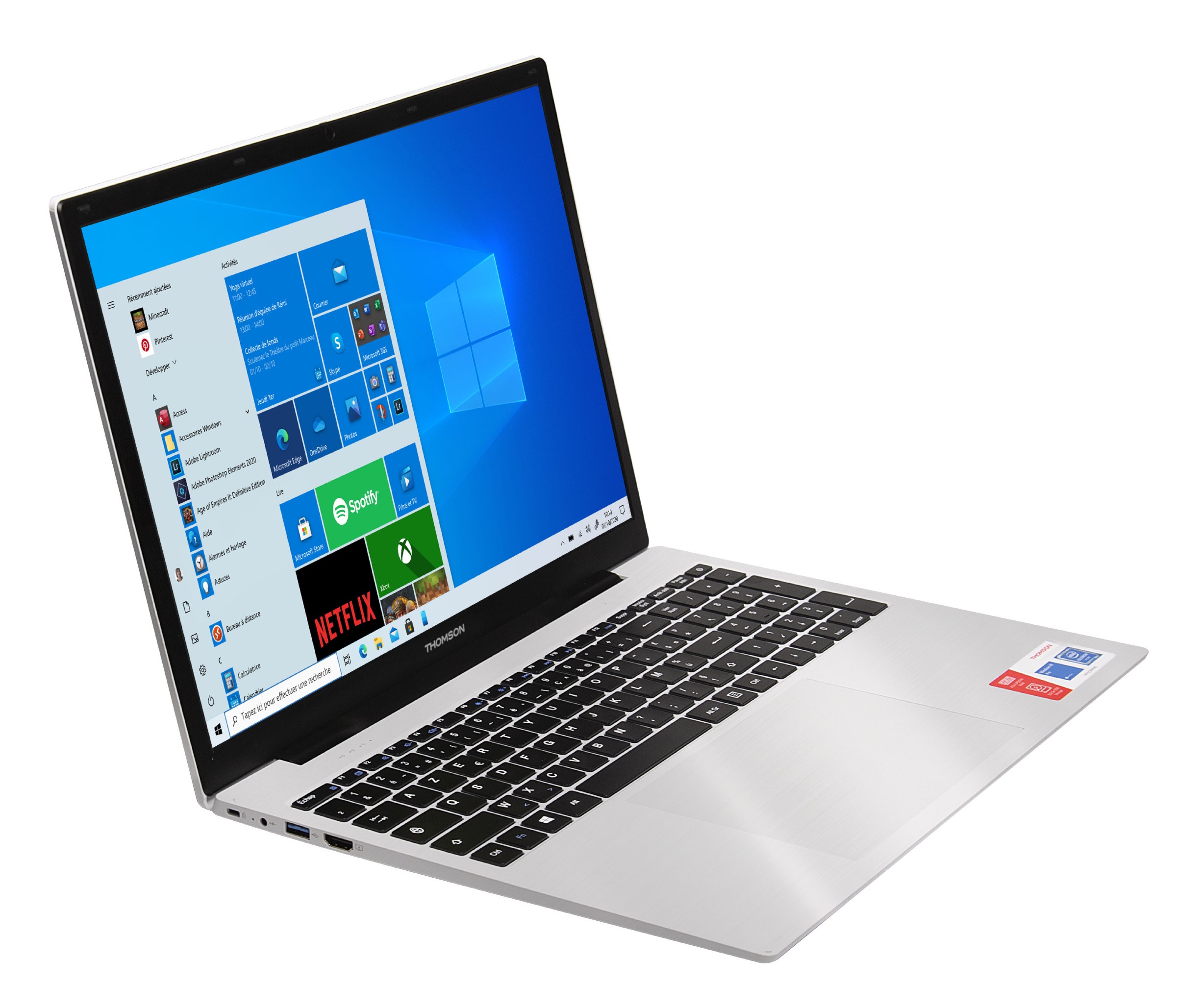 THOMSON Ordinateur portable Pack PC & sacoche & souris 17,3" Celer N4020 8Go 512Go