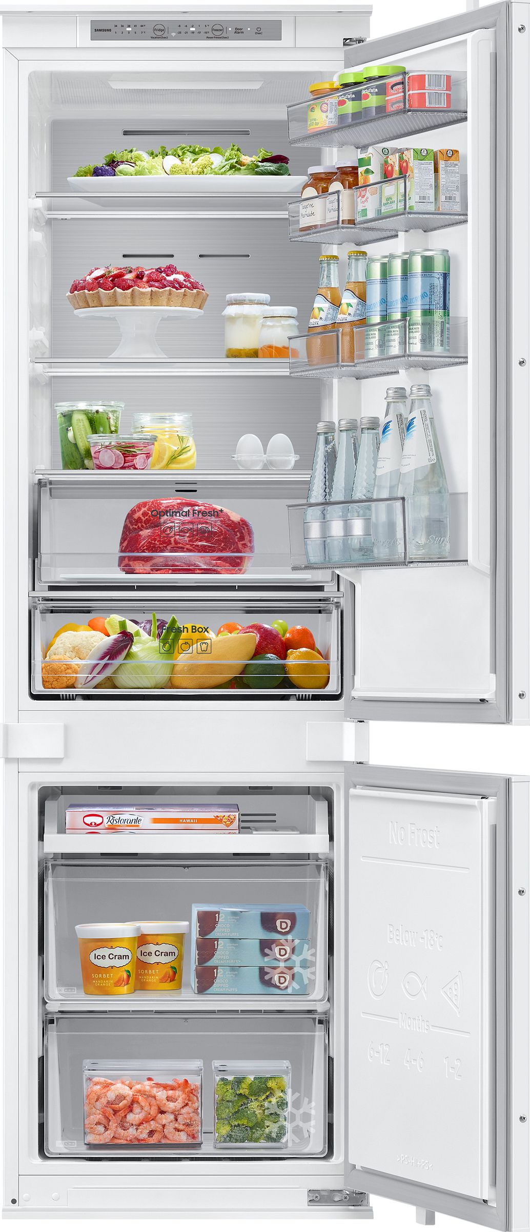 Réfrigérateur congélateur encastrable SAMSUNG 267L No Frost Blanc - BRB80F26DES0EF