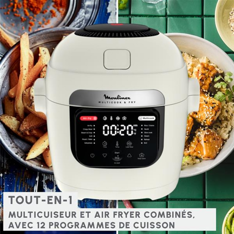 Multicuiseur MOULINEX Aifryer, 6 personnes, 6L, 1200W - MZ7301F0