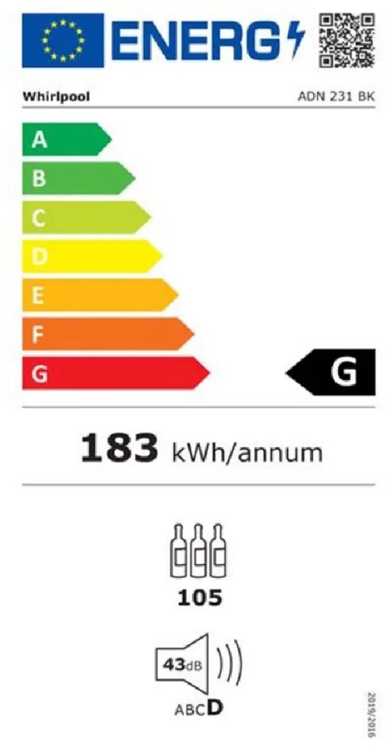 Cave à vin de service BEKO PROFESSIONAL 105 bouteilles Noir - ADN231BKBP