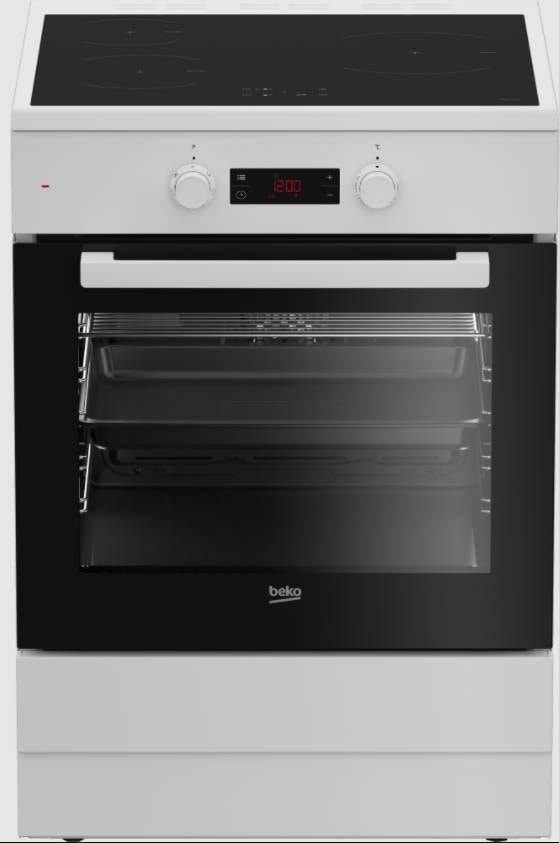 Cuisiniere induction BEKO 3 foyers, 72L, Blanc FSE68302MWC