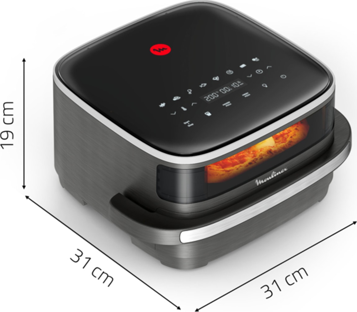Friteuse à air chaud MOULINEX 4L 2200W 10 prog Hublot Tactile Gris - AL402HF0