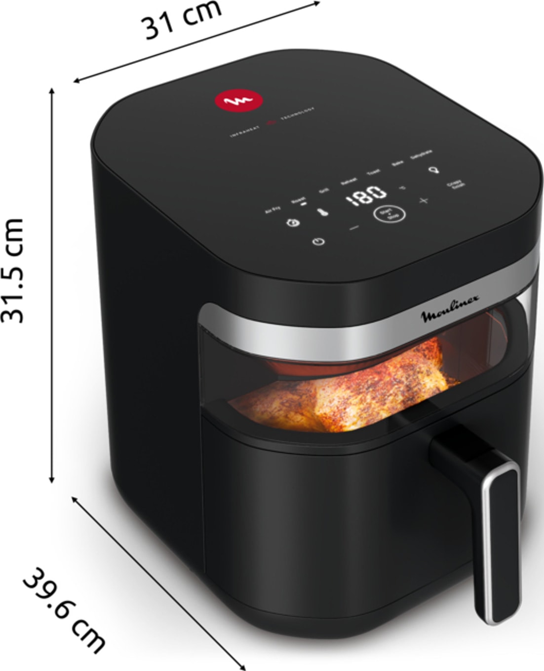 Friteuse à air chaud MOULINEX 7L Infrarouge 2020W Grill Noir - EZ8328F0