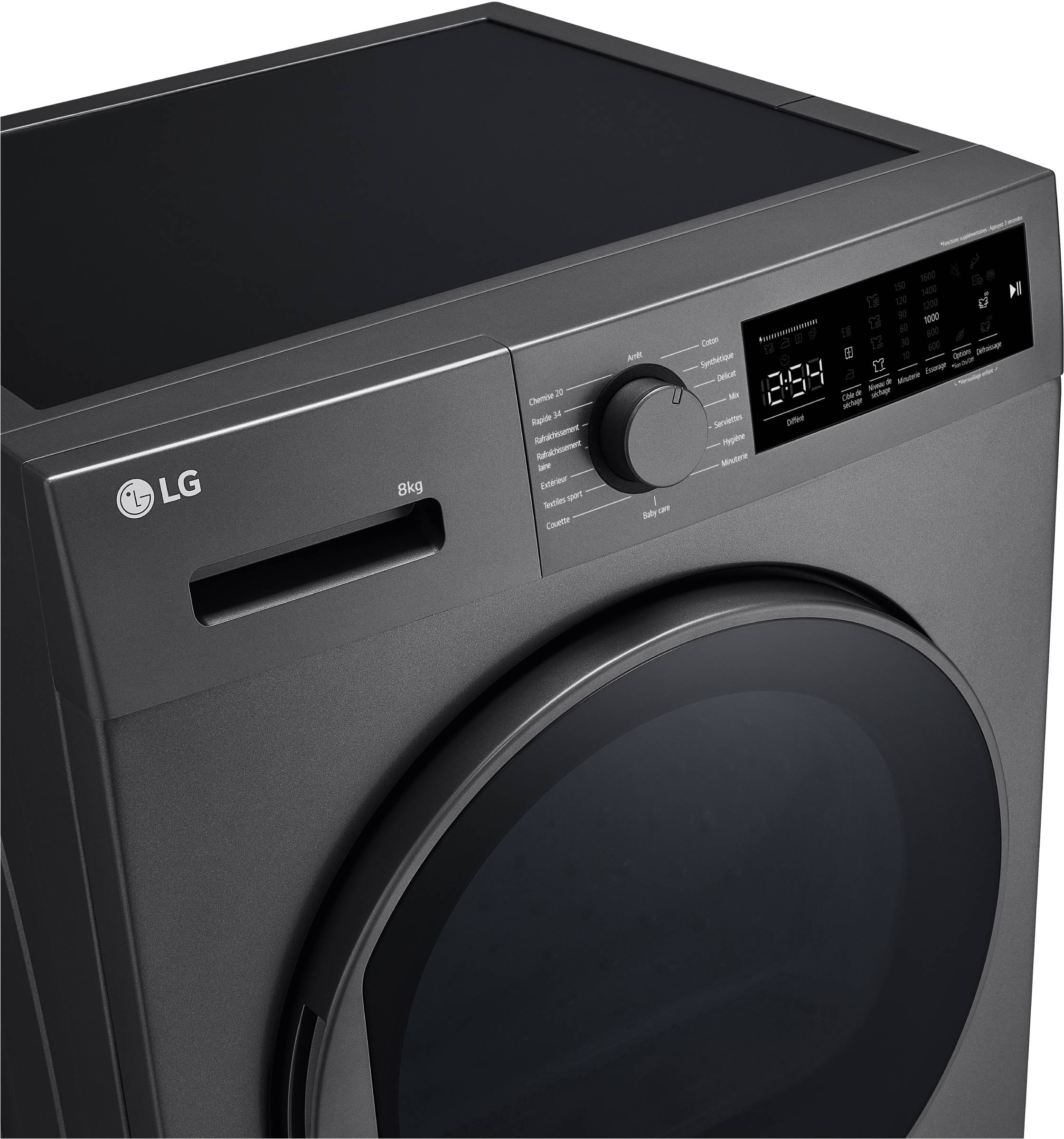 Sèche-linge pompe à chaleur LG , 8kg, Noir - RH8D14ST Sèche-linge pompe à chaleur LG , 8kg, Noir - RH8D14ST