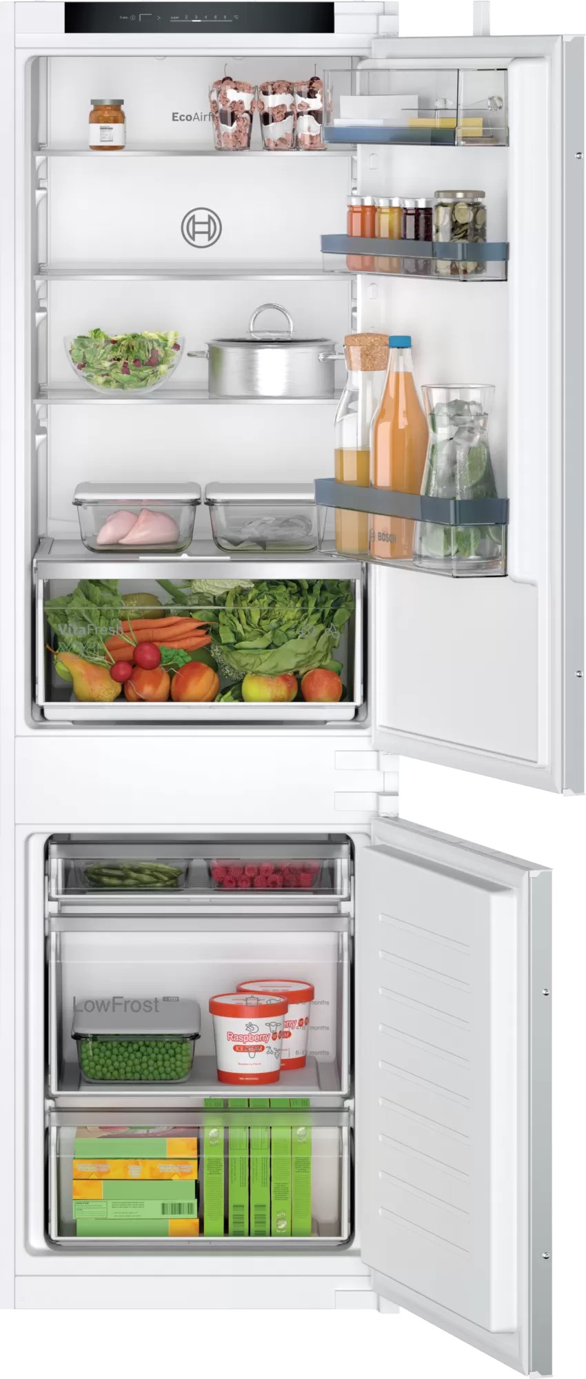 BOSCH Réfrigérateur congélateur encastrable Série 4 Low Frost Fresh Sense 267L  KIV86VSE0