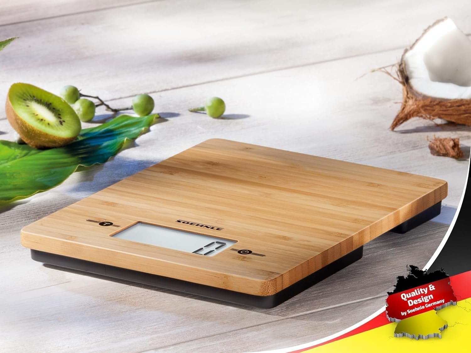 Balance de cuisine SOEHNLE 5kg Sensor Touch Bambou - 66308