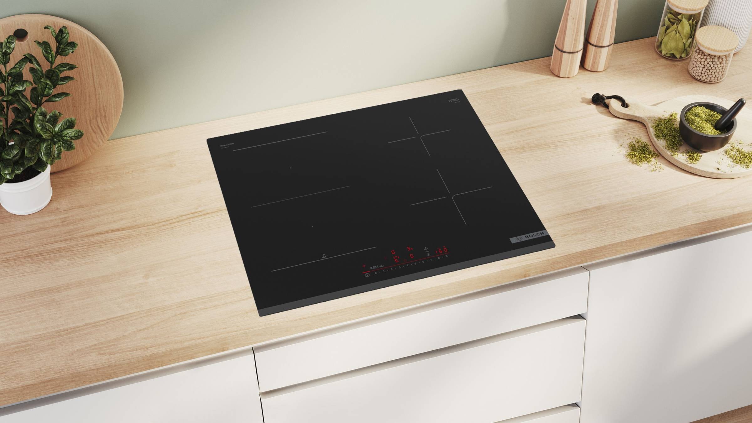 Plaque induction BOSCH 4 foyers 60 cm Noir - PVS63KHC1E