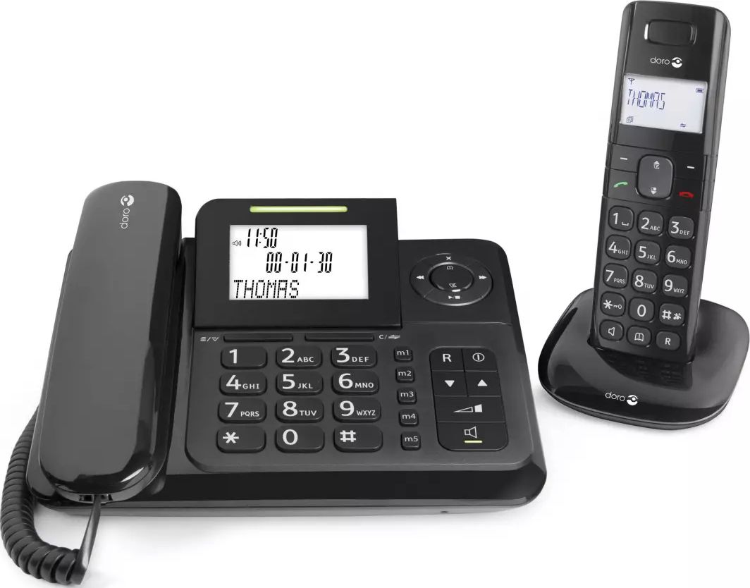 Téléphone filaire + Combiné sans fil DORO 14 min 50 contacts COMFORT4005