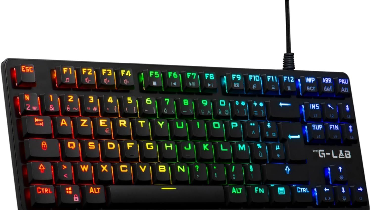 Clavier gamer THE G-LAB TKL Sans pavé numérique Filaire Noir KEYZ-PLATI-TKL