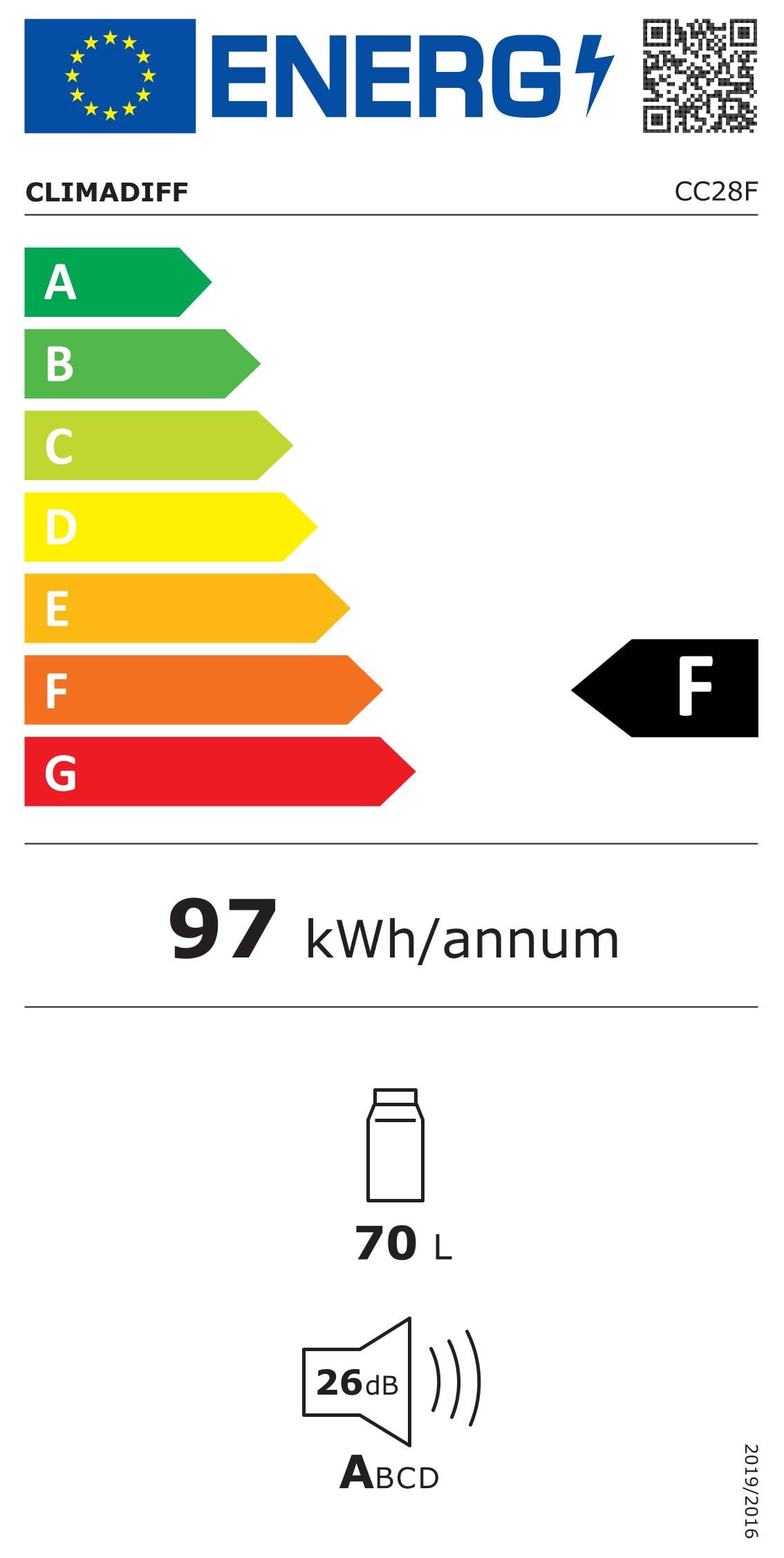 Cave à vin de service CLIMADIFF , Froid statique, 28 bouteilles - CC28F