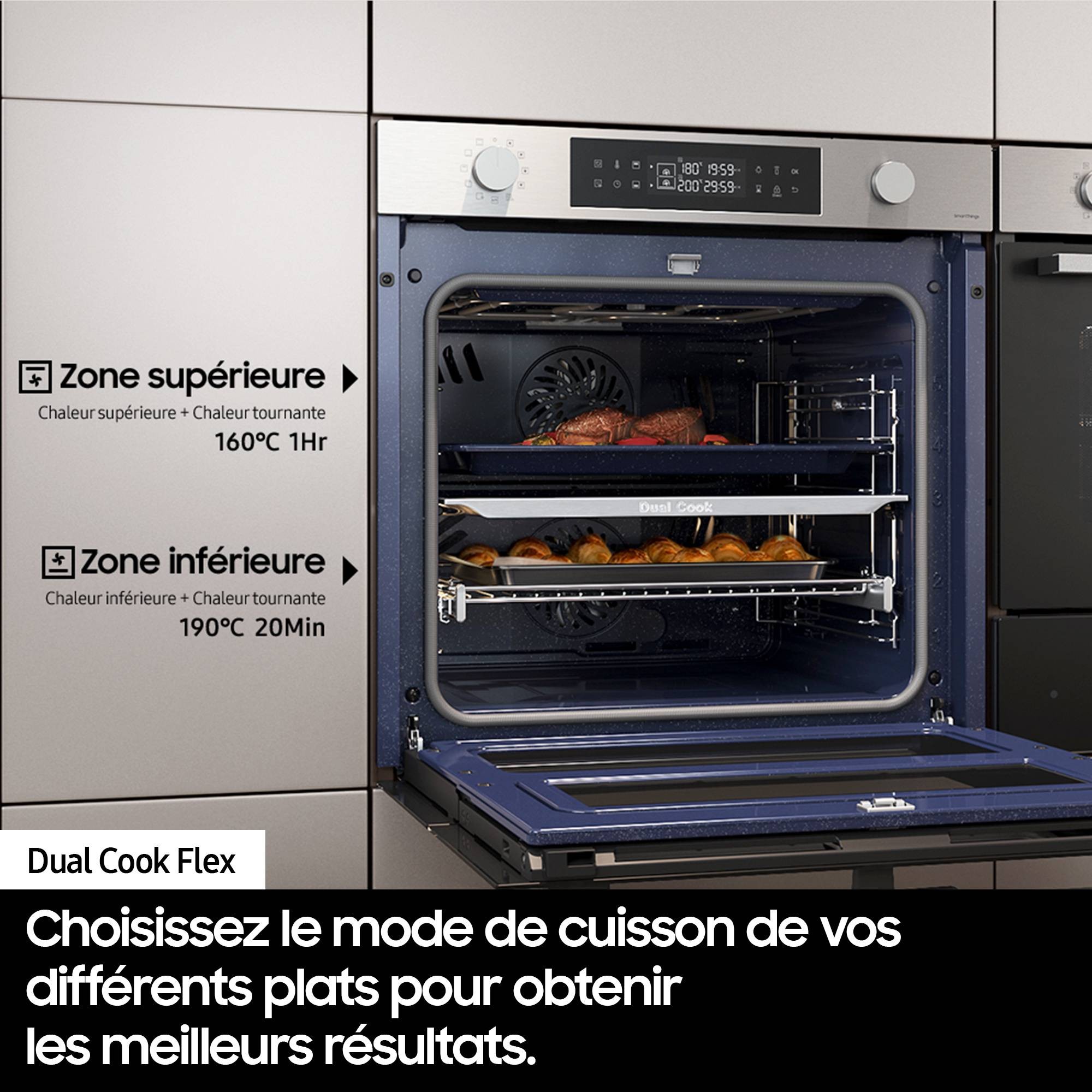 Four encastrable pyrolyse SAMSUNG Dual Cook Flex WiFi 76L Inox - NV7B45305AS Four encastrable pyrolyse SAMSUNG Dual Cook Flex WiFi 76L Inox - NV7B45305AS