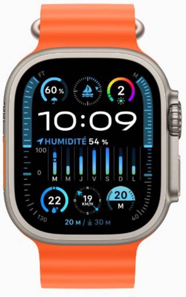 APPLE Montre connectée Apple Watch Ultra 2 GPS + Cellular 49 mm - WATCHULTRA2-MREH3NF