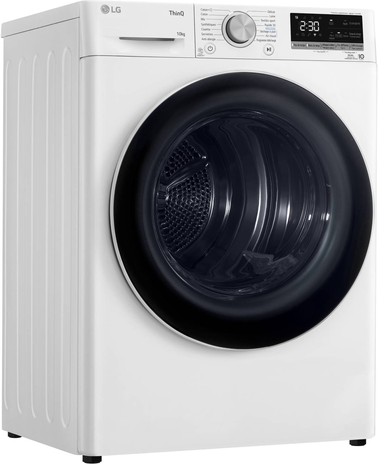Sèche-linge pompe à chaleur LG , Dual inverter, 10kg, Blanc - RH1V50WH