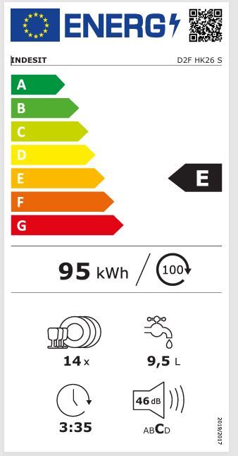 Lave vaisselle 60 cm INDESIT Fast & Clean 14 couverts 46dB Gris - D2FHK26S