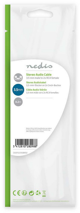 NEDIS Câble audio CAGP22250BK02