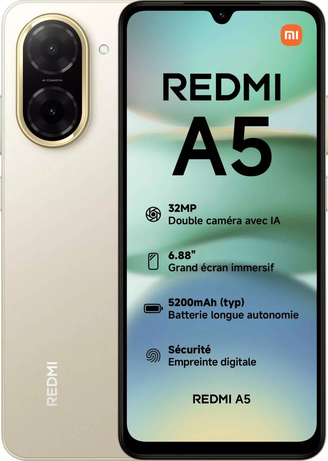 Smartphone XIAOMI Redmi A5 4G 64Go Or REDMIA5GOLD64GO