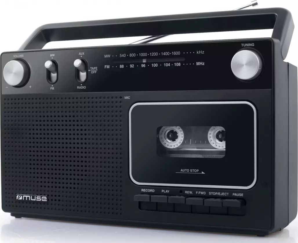 Radio FM MUSE FM/MW Analogique Cassette Noir - M152RC