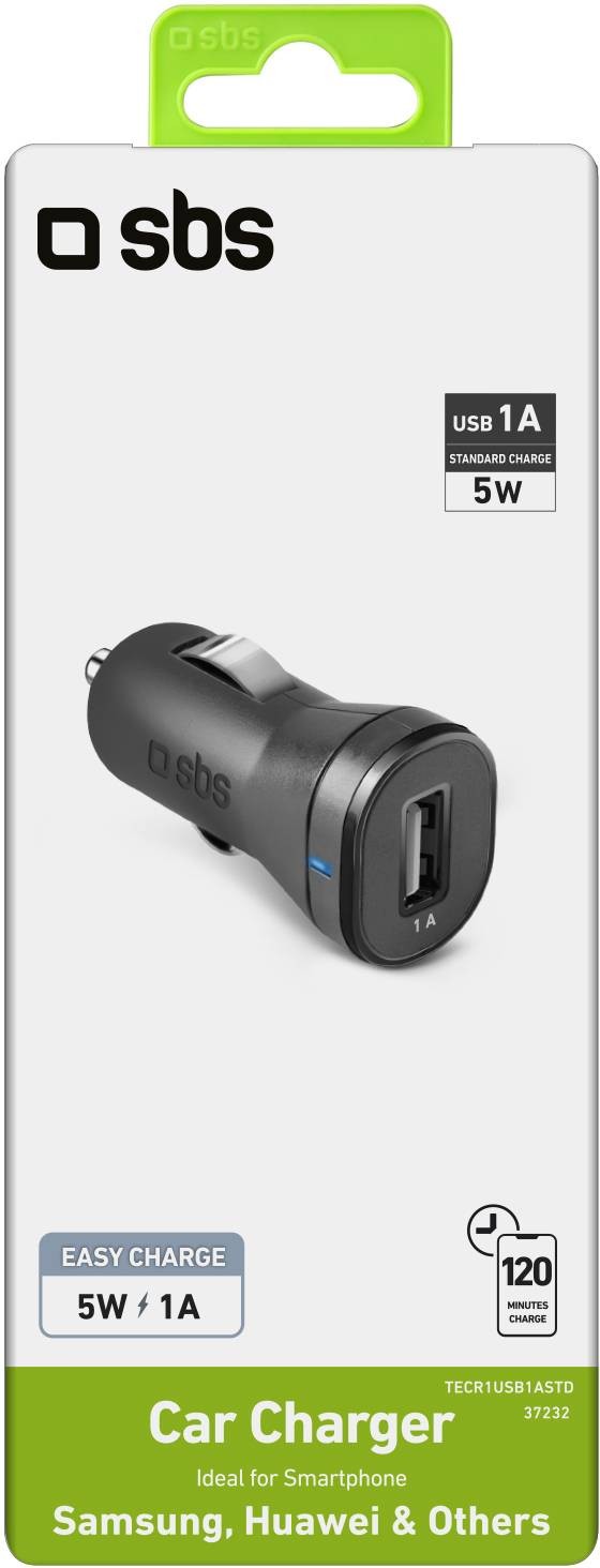 Chargeur allume cigare SBS Chargeur de voiture avec 1 sortie USB 1A - CHARGEURVOIT-1USB