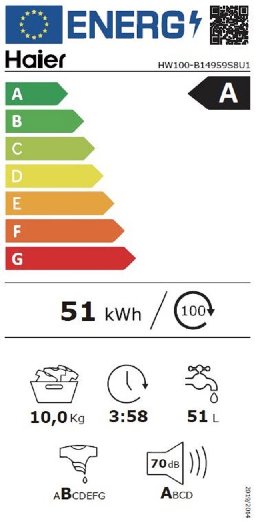 Lave linge Frontal HAIER 10kg - HW100-B14959S8U1 Lave linge Frontal HAIER 10kg - HW100-B14959S8U1