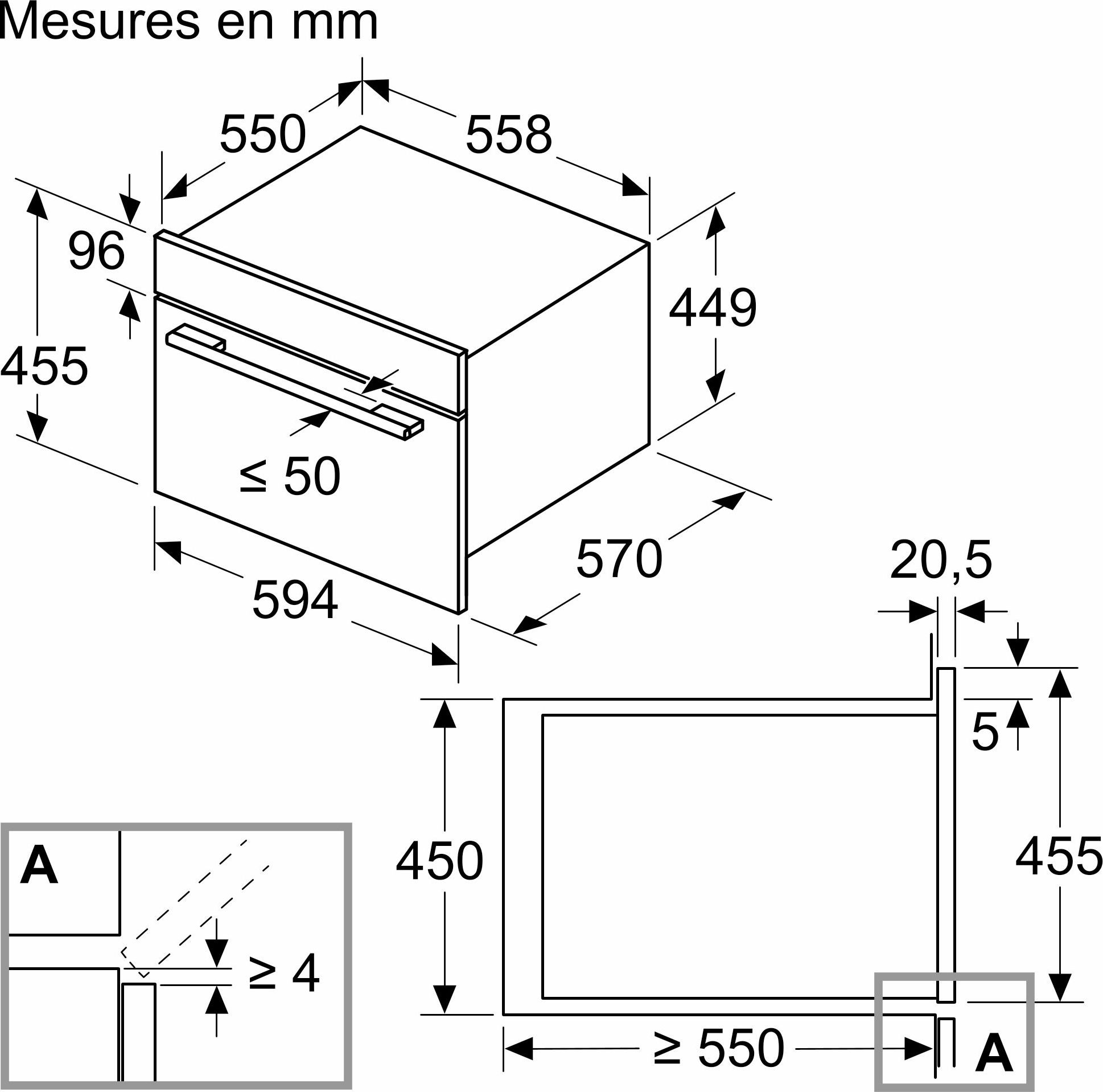 Four combiné micro-ondes BOSCH 900W 44L Noir - CMA583MB0