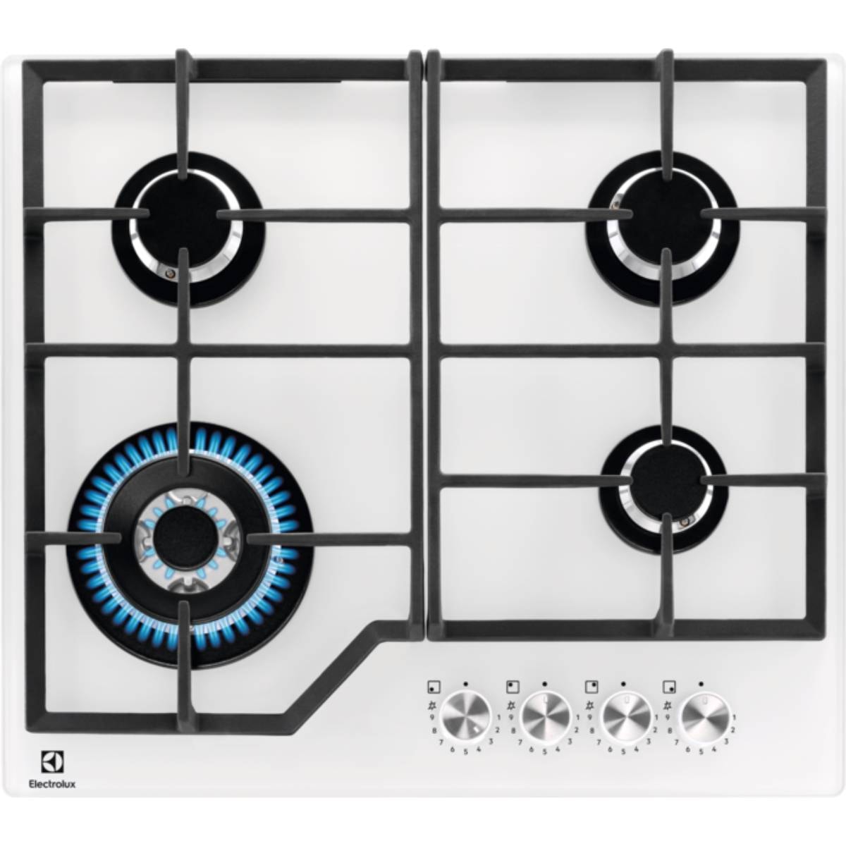 Plaque gaz ELECTROLUX 4 foyers 59 cm Blanc KGG64362W