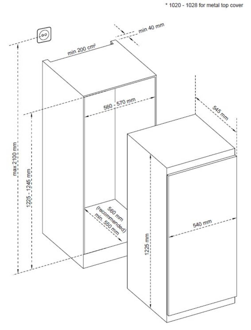 Réfrigérateur encastrable 1 porte DE DIETRICH , Froid Statique, 200L - DRL1240ES