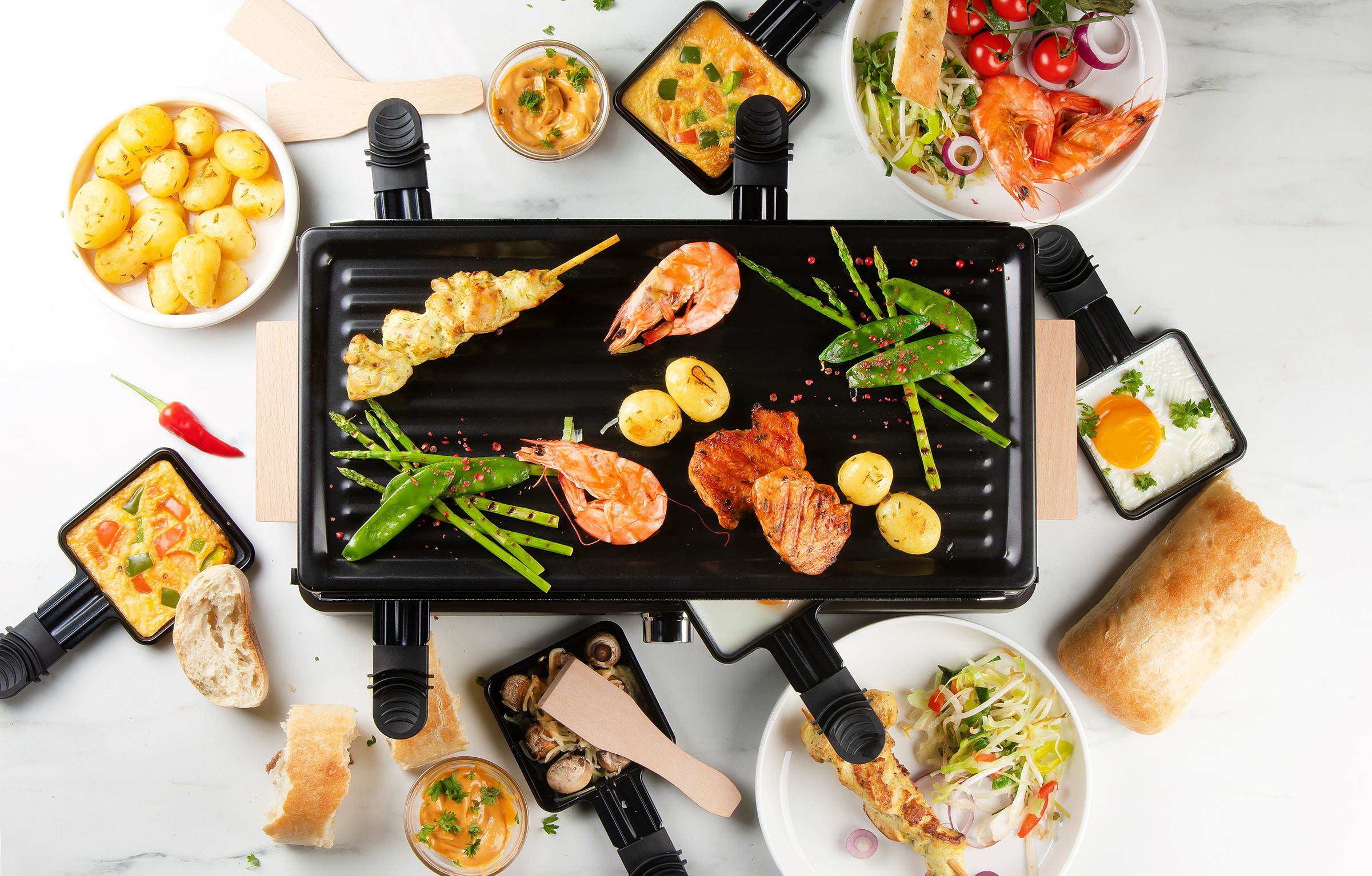 Raclette Multifonction DOMO 8 personnes 1400W Noir - DO9262G