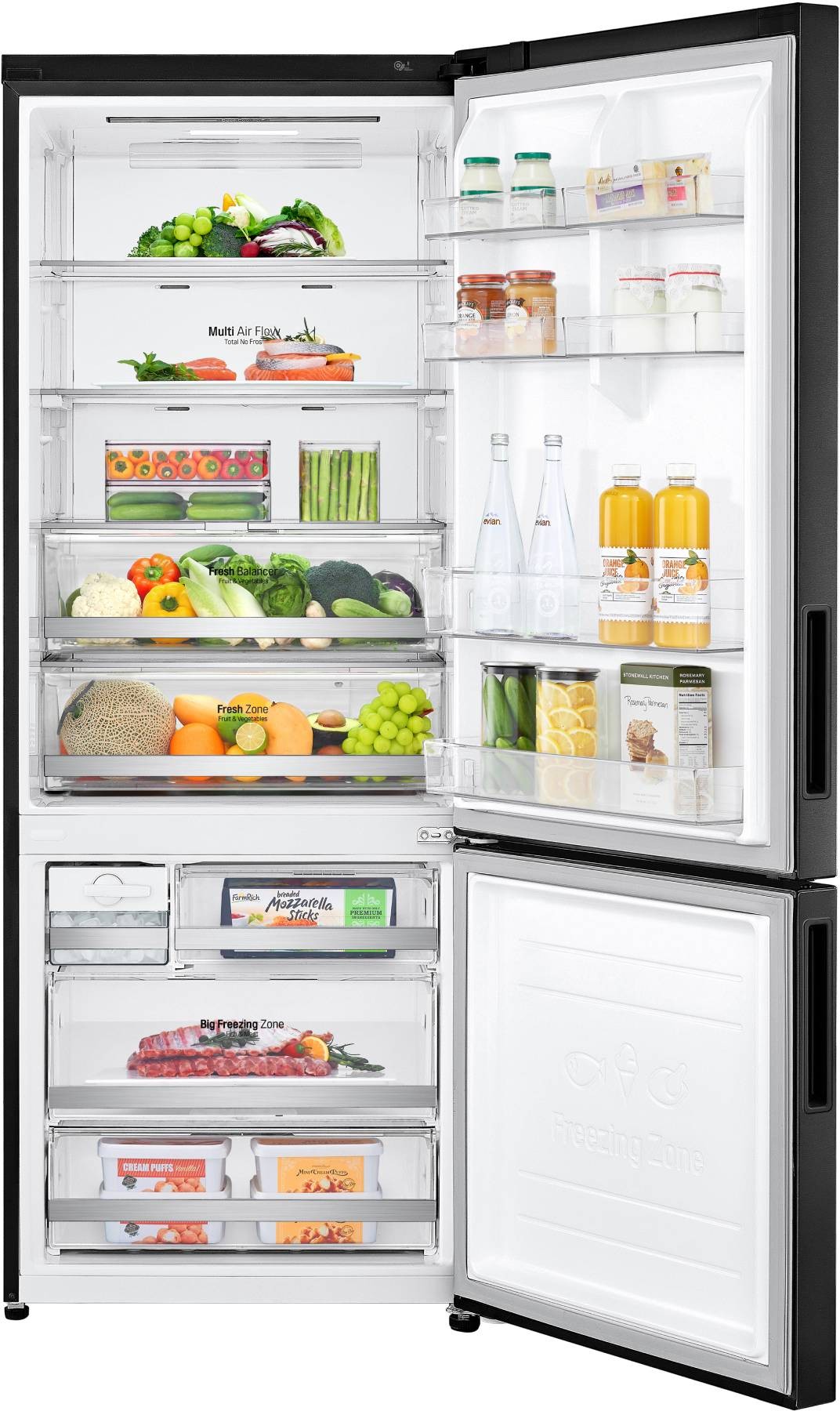 LG Réfrigérateur congélateur bas Écran tactile Metal Touch 462L Carbone - GBB569MCAZN